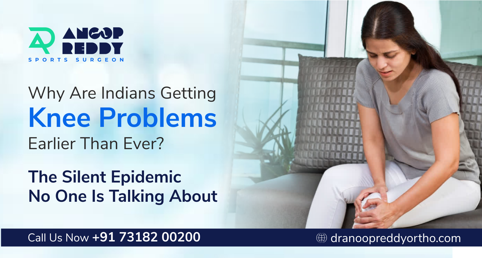 Knee problems are increasingly affecting younger Indians due to lifestyle changes, obesity, injuries, and reduced physical activity.